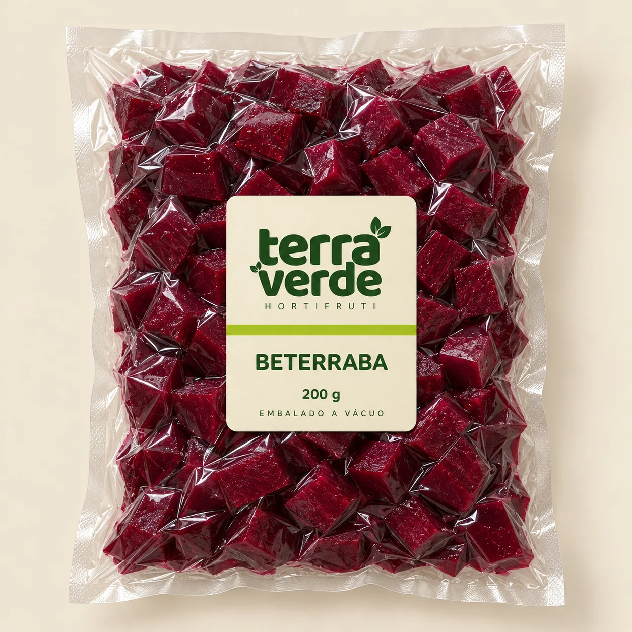 Proposta de embalagem a vácuo de beterraba Terra Verde, 200 g